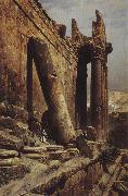 Gustav Bauernfeind Temple Ruins of Baalbek Germany oil painting artist